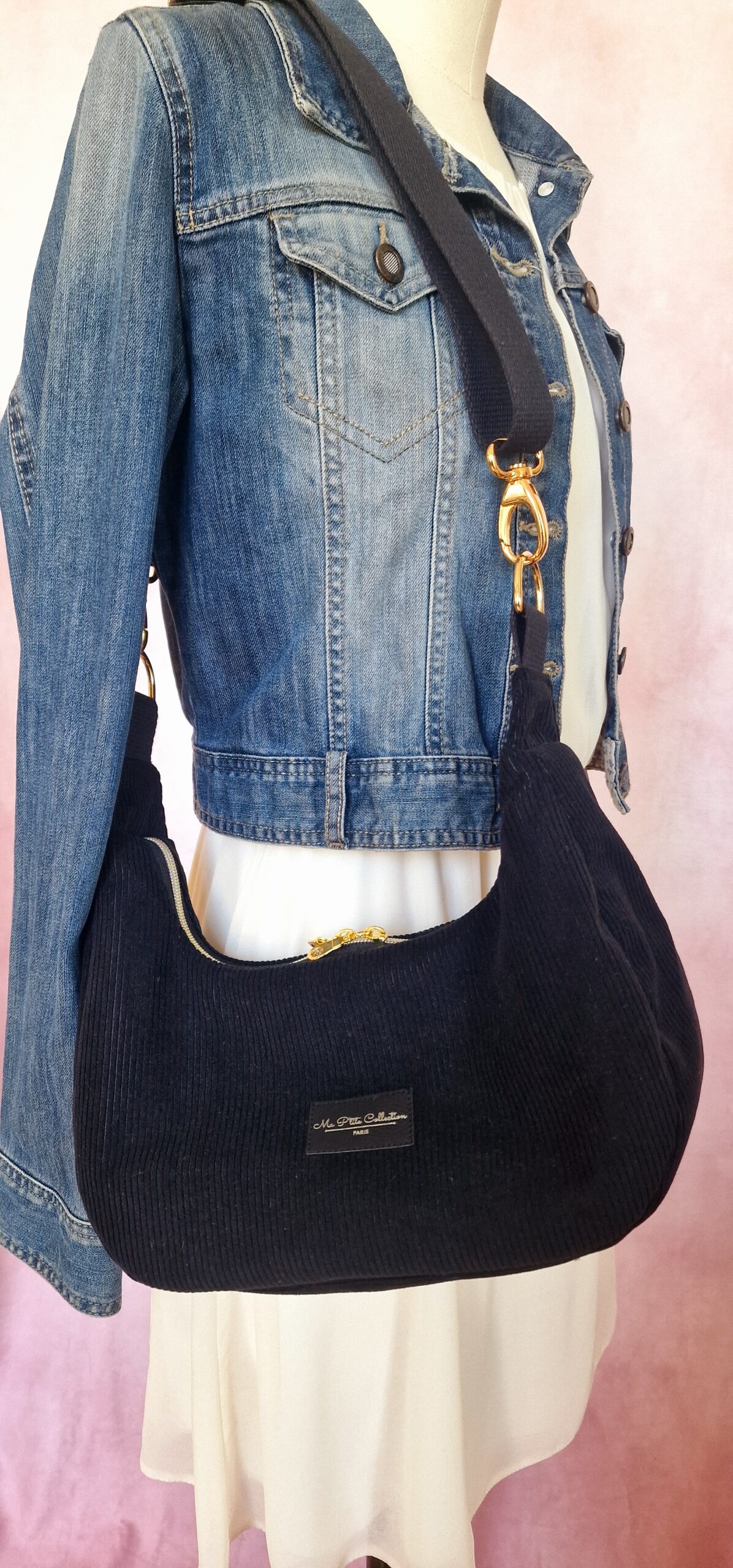 Mezza velours noir épaule