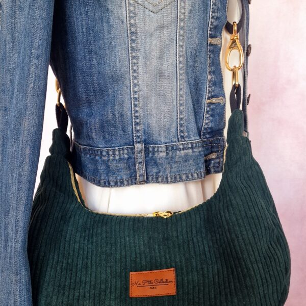 Mezza Luna Velours côtelé vert sapin