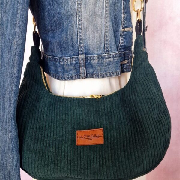 Mezza Luna Velours côtelé vert sapin